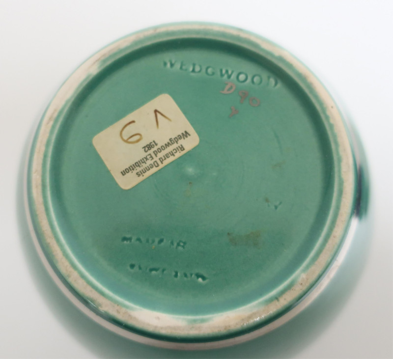 2 Silver Lustre Blue/Green Vases, Wedgwood