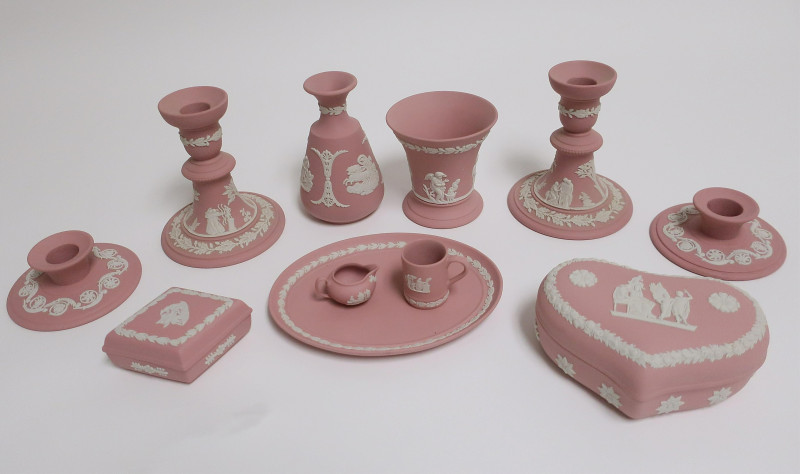 11 Wedgwood Pink Jasperware Items