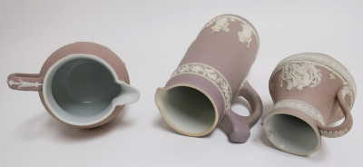 3 Wedgwood Lavender Dip Jasper Pitchers