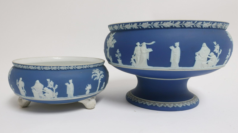 2 Wedgwood Dark Blue Jasper Dip Bowls
