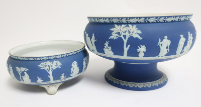 2 Wedgwood Dark Blue Jasper Dip Bowls