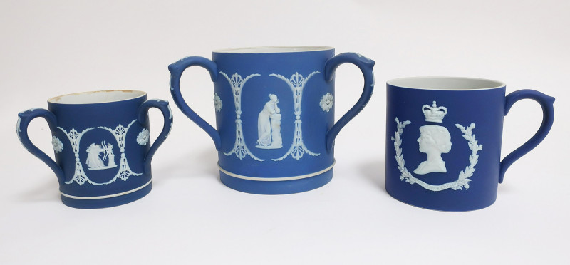 3 Loving Cups, Wedgwood Dark Blue Jasper Dip