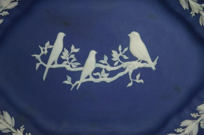 4 Wedgwood Dark Blue Jasper Dip Trays