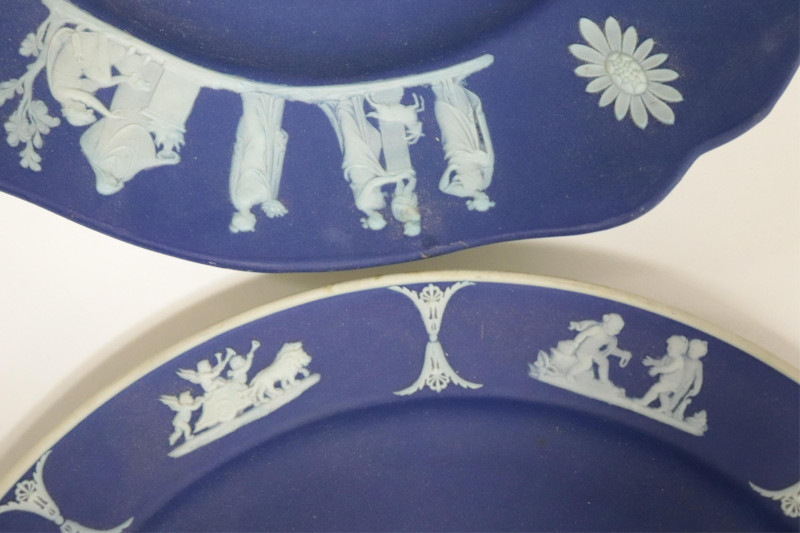 4 Wedgwood Dark Blue Jasper Dip Trays