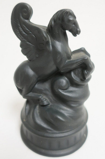 Pair Wedgwood Black Basalt Pegasus Figures