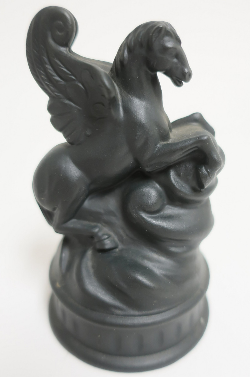 Pair Wedgwood Black Basalt Pegasus Figures