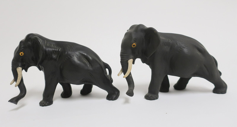 Pair of Wedgwood Black Basalt Elephants