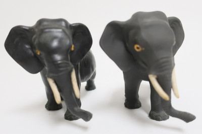 Pair of Wedgwood Black Basalt Elephants