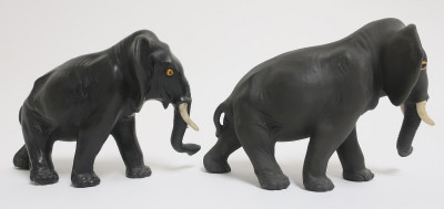 Pair of Wedgwood Black Basalt Elephants