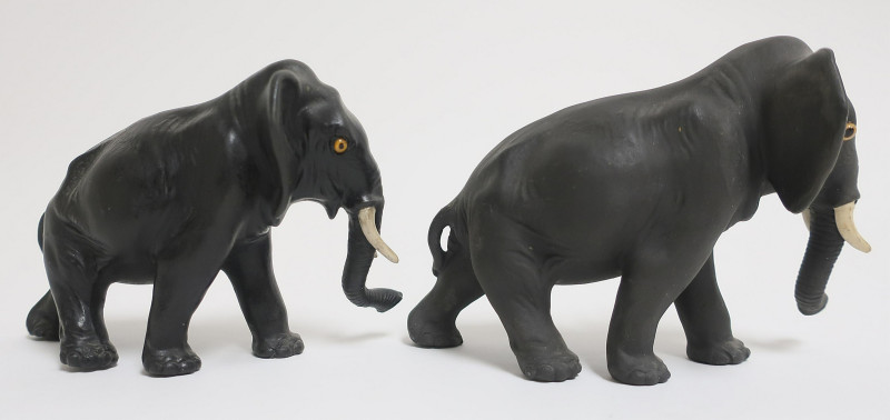 Pair of Wedgwood Black Basalt Elephants