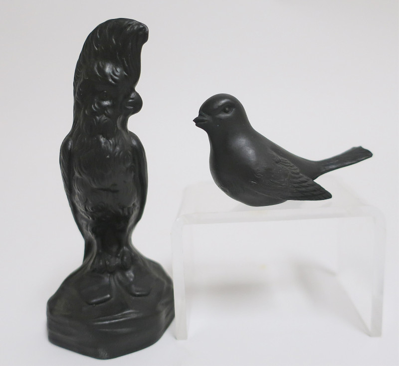 2 Wedgwood Black Basalt Birds