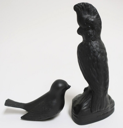 2 Wedgwood Black Basalt Birds