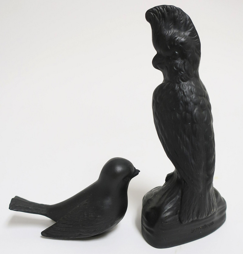 2 Wedgwood Black Basalt Birds