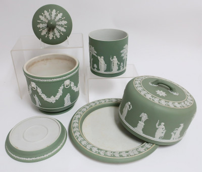 3 Wedgwood Green Jasper Dip Containers