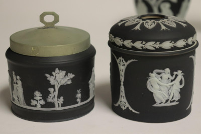 10 Wedgwood Black Jasper Dip Vases/Containers