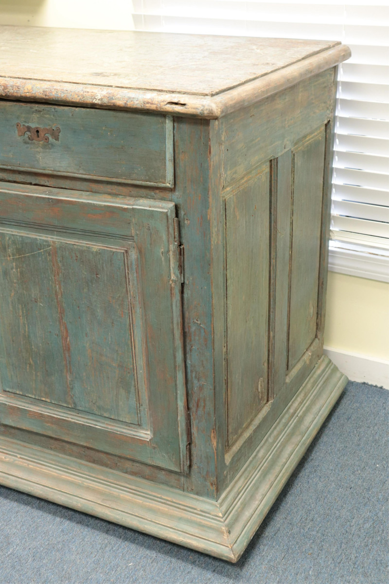French Provincial Blue Painted Cherry Buffet