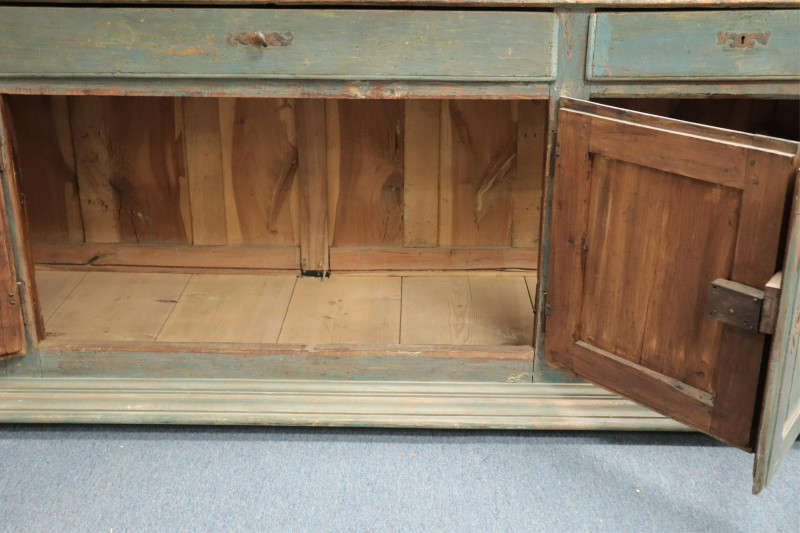 French Provincial Blue Painted Cherry Buffet