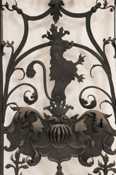 French 19th C. Foliate Wrought Iron Arched Panel