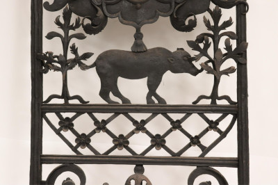 French 19th C. Foliate Wrought Iron Arched Panel