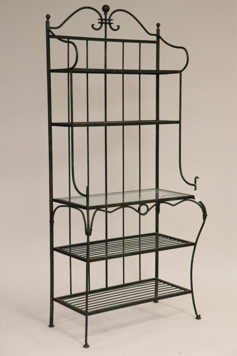 French Provincial Style Painted Iron Baker&apos;s Rack