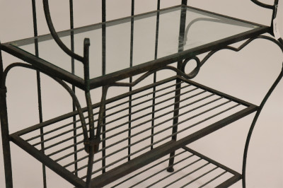 French Provincial Style Painted Iron Baker&apos;s Rack