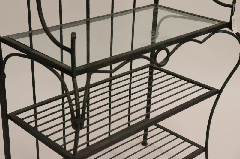 French Provincial Style Painted Iron Baker&apos;s Rack
