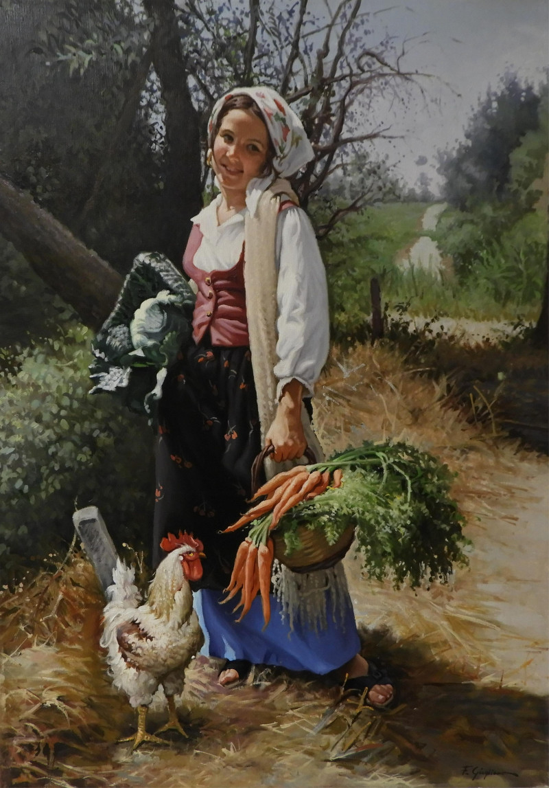 Francesco Alfano Giugliano - Girl with Rooster