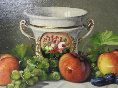 Romek Árpád - Still Life with Fruits &amp; Vase