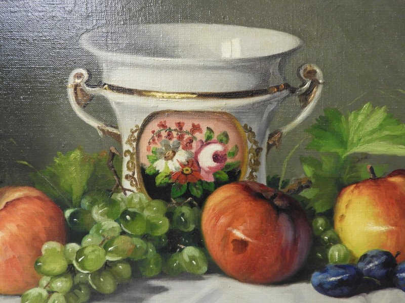 Romek Árpád - Still Life with Fruits &amp; Vase