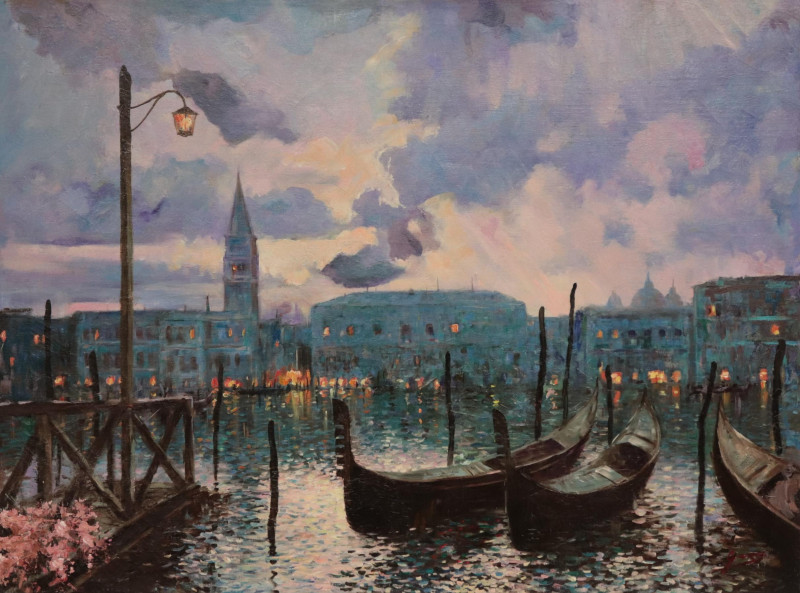 Jason He - Venice Lights &amp; Gondolas at Night