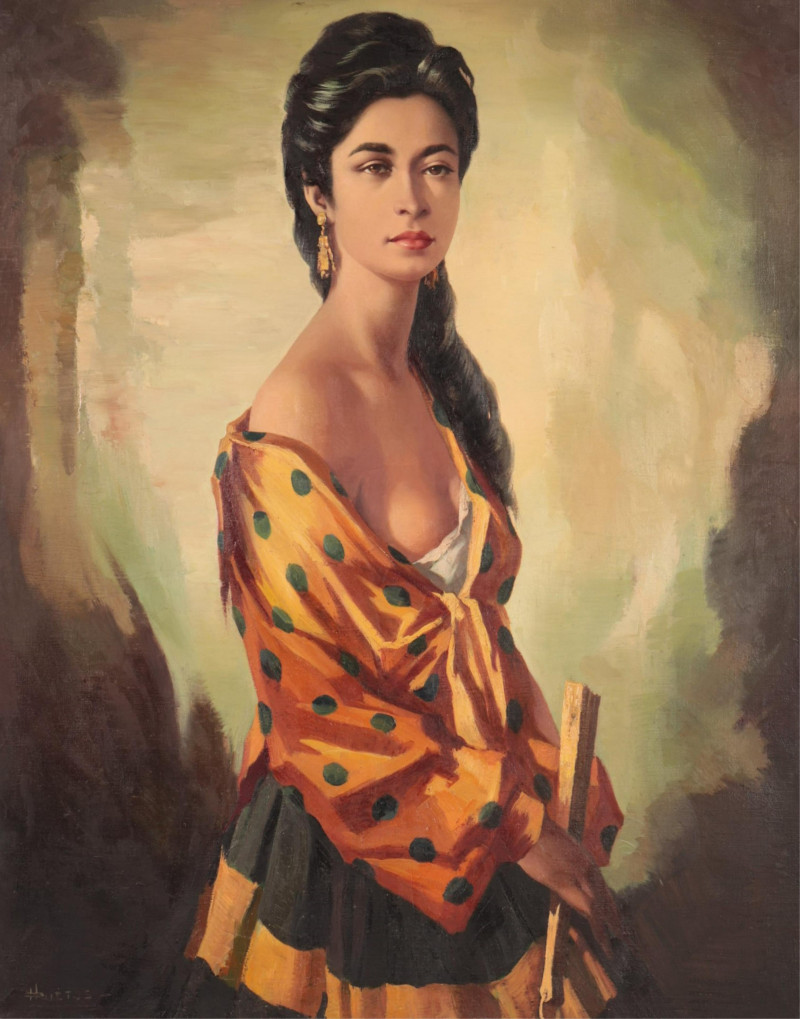 Domingo Huetos - The Golden Dress with Green Dots