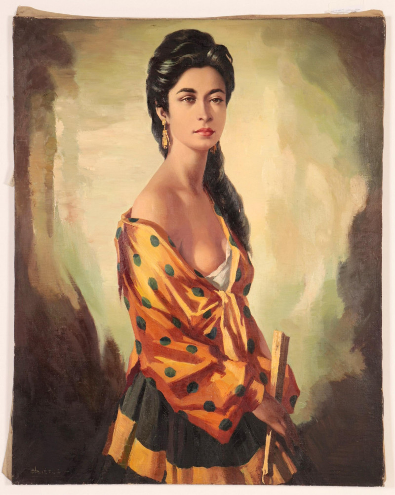 Domingo Huetos - The Golden Dress with Green Dots