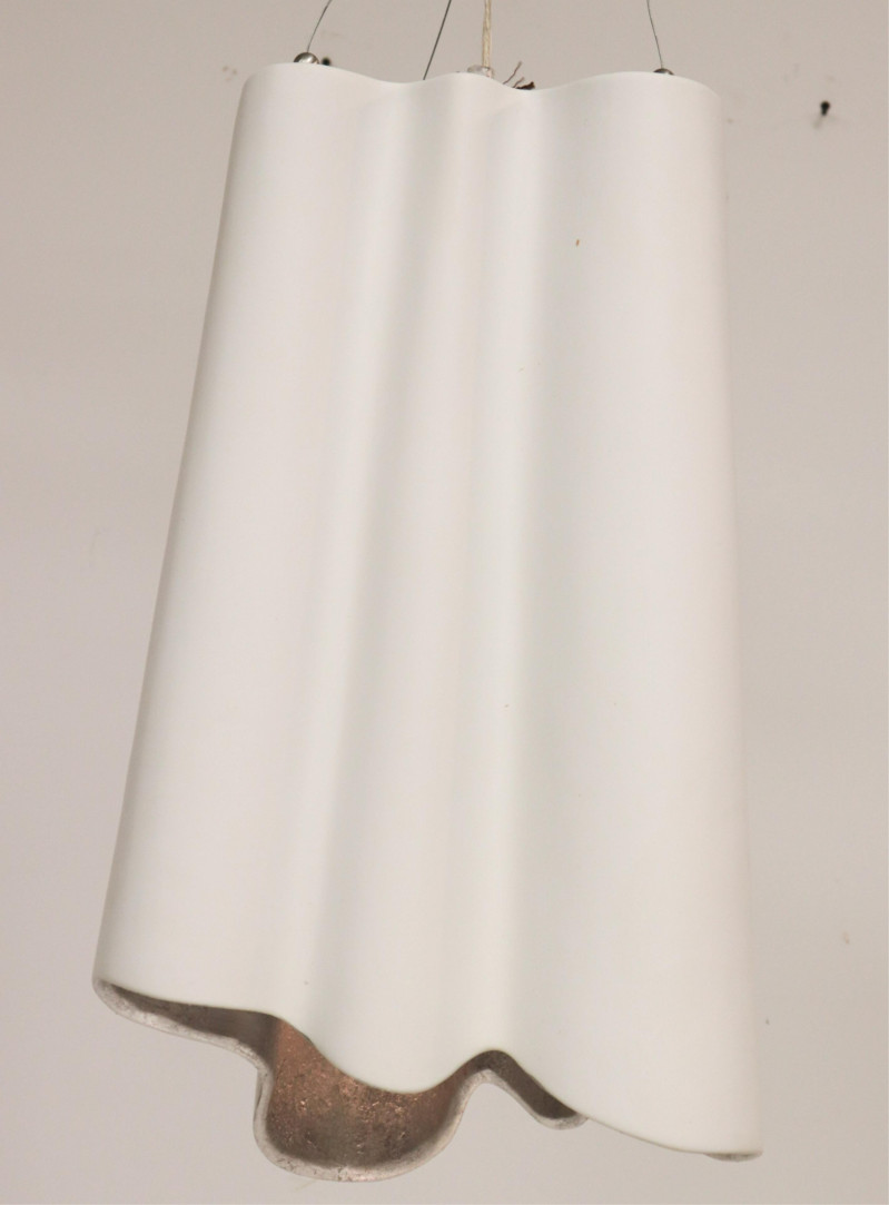 Siovered White Ceramic &quot;Hanging Drape&quot; Lantern