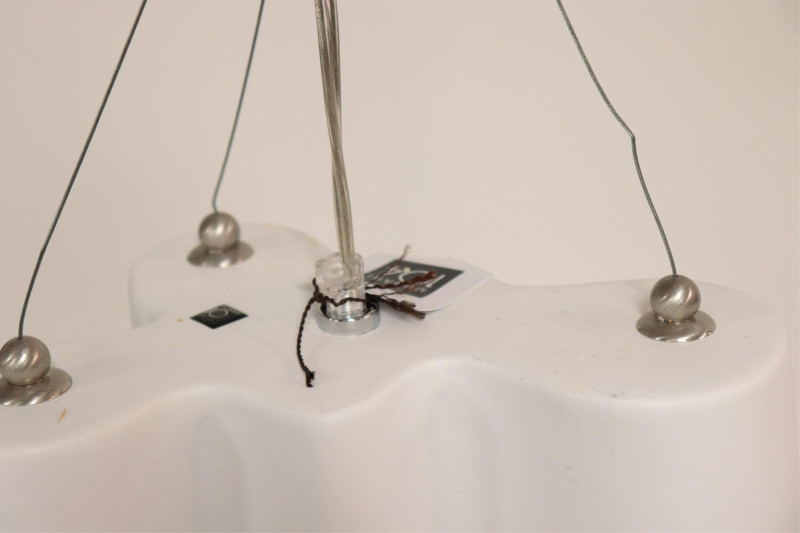 Siovered White Ceramic &quot;Hanging Drape&quot; Lantern