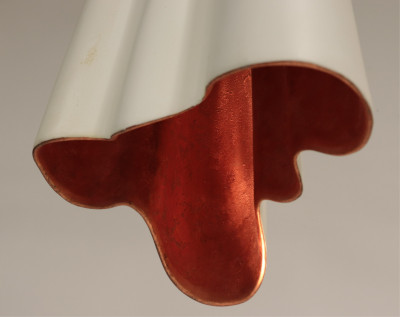Copper &amp; White Ceramic &quot;Hanging Drape&quot; Lantern