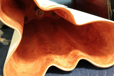 Copper &amp; White Ceramic &quot;Hanging Drape&quot; Lantern
