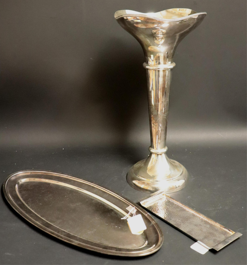 3 Items. Incl Christofle Tray, Goode Vase