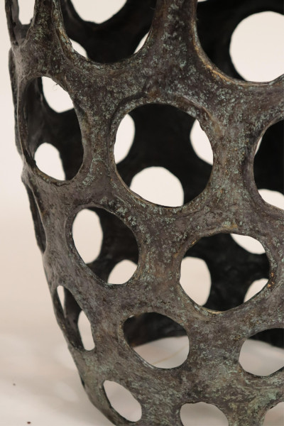 Brutalist Bronze Garden Stool