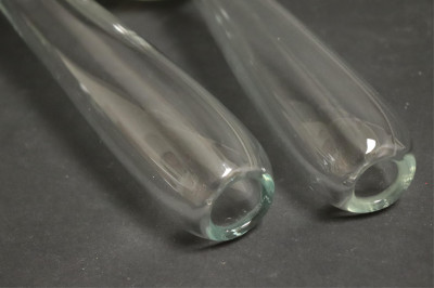 Two Clear Art Glass Bud Vases