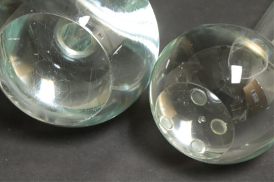 Two Clear Art Glass Bud Vases