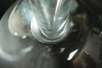 Two Clear Art Glass Bud Vases