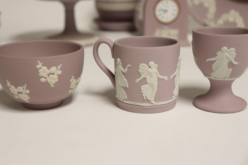 13 Wedgwood Lavender Jasperware Pieces
