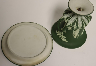 Wedgwood Dark Green Jasper Dip Urn, Cheese Dome