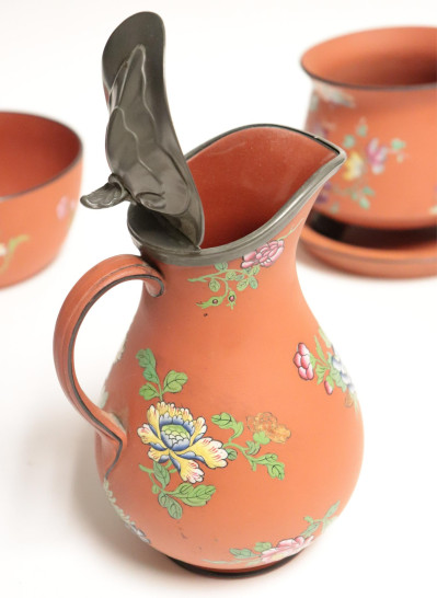 3 Wedgwood Rosso Antico Containers