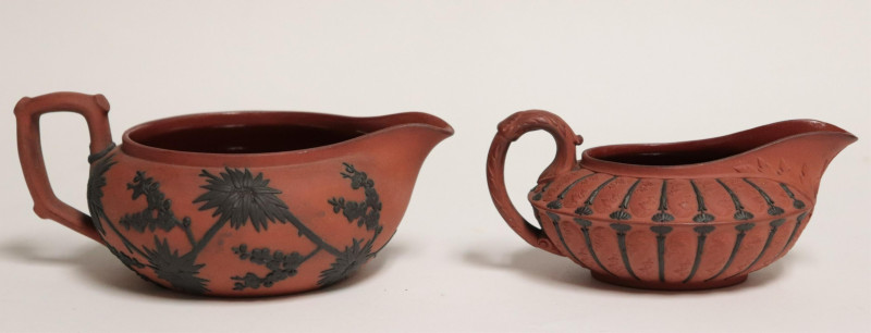 2 Wedgwood Rosso Antico Creamers