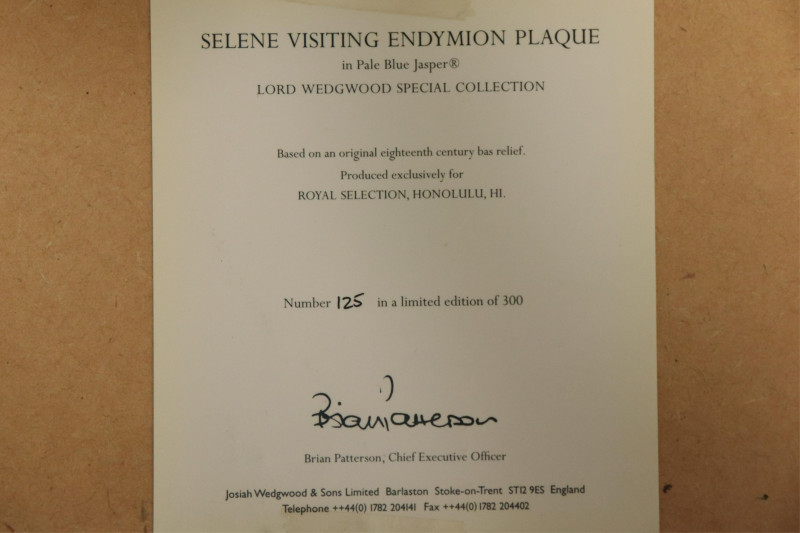 Wedgwood Jasperware Plaque &apos;Selene / Endymion&apos;