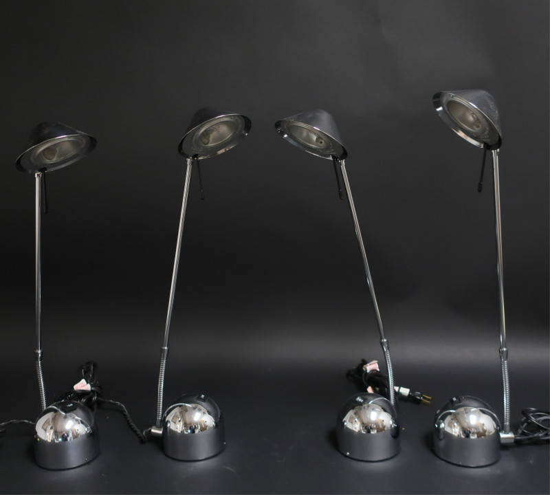4 Origina Articulated Chrome Desk Lamps