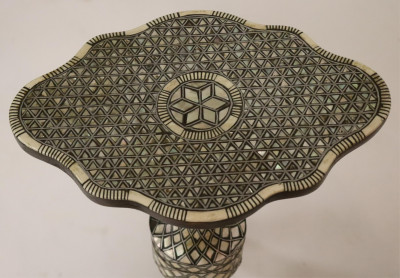 Inlaid Indo-Persian Table and a Side Chair