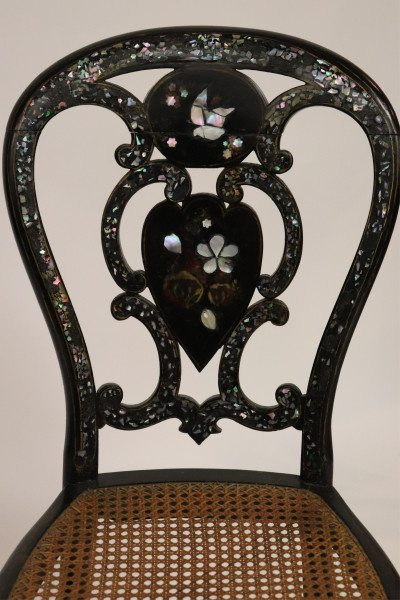 Inlaid Indo-Persian Table and a Side Chair