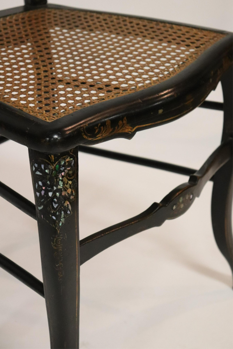 Inlaid Indo-Persian Table and a Side Chair